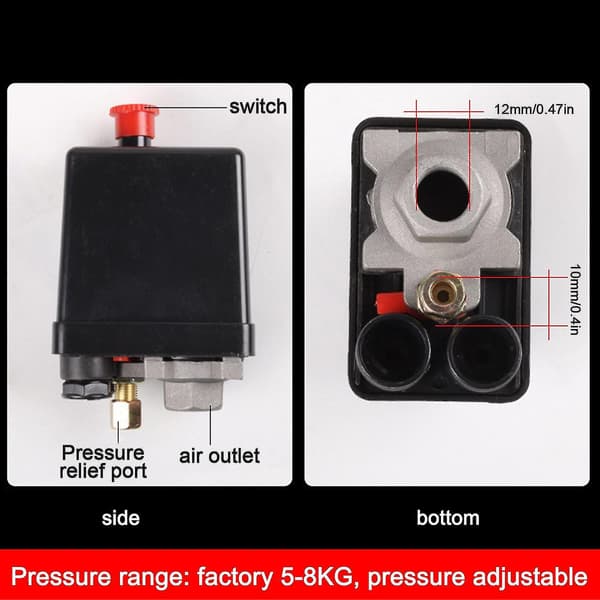 Luftkompressor Tryk Switch Kontrol til Ventil 90-120psi Trykregulator-scntcv--