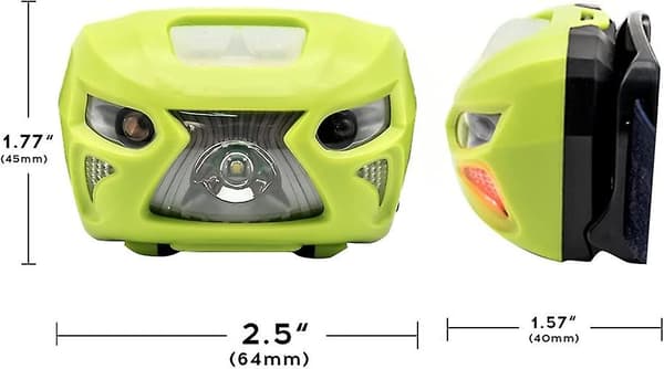 SAYTAY LED Hodelykt USB Ladbar Camping Hodelykt, med 6 Moduser Hodelys og Bevegelsessensor, Vanntett, SOS, for Vandring, Løping, Utendørs, Camping, Em