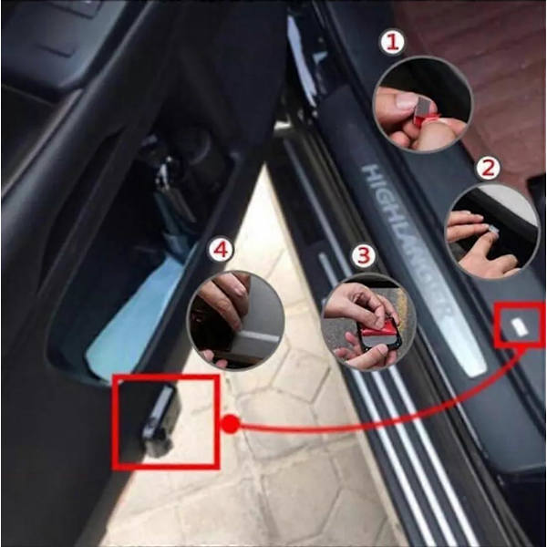 2 stk. Velkomstlys til bil til Mitsubishi Colt/Lancer/ASX/Eclipse, LED-projektionslys til bil, Autodele