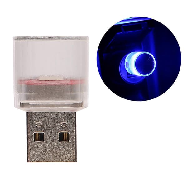 Mini USB LED Bil Interiør Lys Neon Atmosfære Stemningslampe Pære Tilbehør