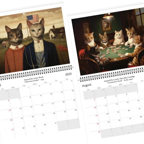 Ikonisk Katt Kunst 2025 Kalender