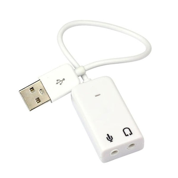 Bærbar USB 7.1 Lydkort Ekstern Uavhengig Datamaskin Skrivebord Med Kabel Fri Stasjon Lydkort 2-pakning
