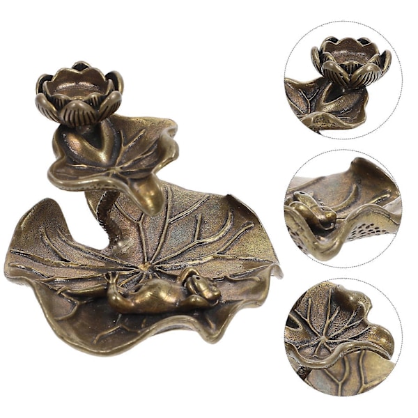 Elegant Lotus Design Røgelsebrænder i Messing til Borddekoration