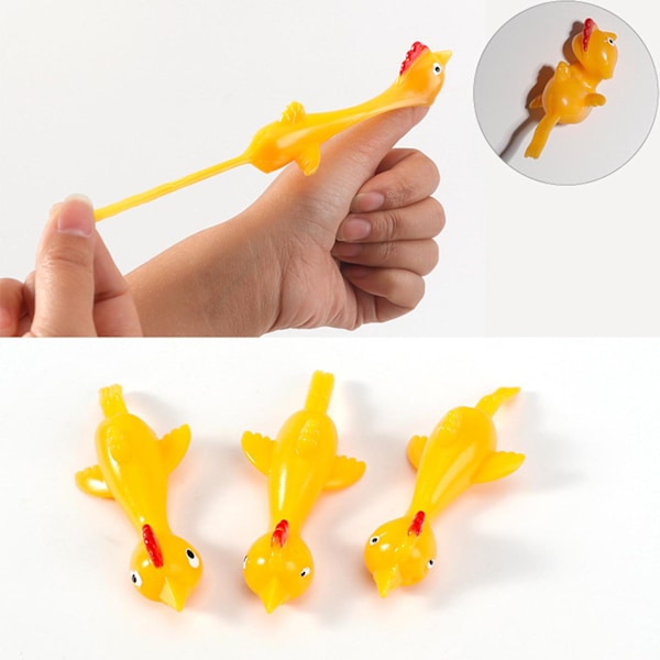 5-pack Kycklingkastare Leksak Hög Elastisk Stretch Klibbig Mjuk TPR Stressavlastning Säker Kalkon Kastare Finger Leksak Barnpresent