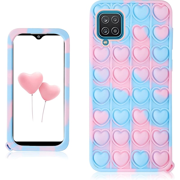 Trendikäs hauska Samsung Galaxy A12 5G -puhelimen kuori, silikoninen piirretty hauska söpö tyylikäs kawaii fidget ainutlaatuinen tyylikäs suunnittelija hauska suojakuori poikille tytöille naisille