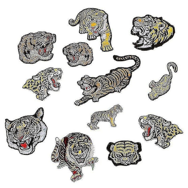 12pcs The Bengal Striped Tir Embroidered Patch On Patch