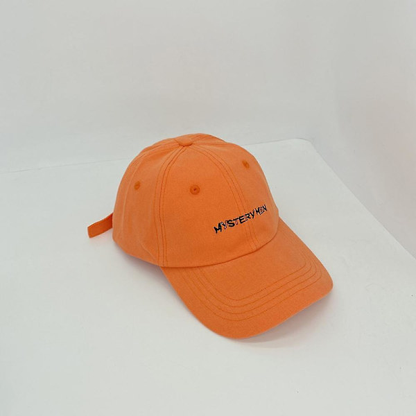 Kasket Kvinder Bomuld Enkel Lille Bogstav Broderi Blød Top Casual Vild Baseball Cap Mænd (Orange)