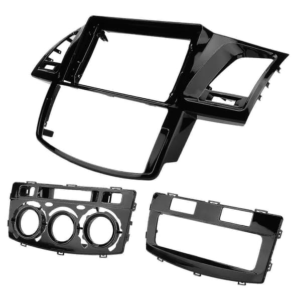 2DIN Bilstereo Radio Facia Sort Audio Panel Bezel Udskiftning til Hilux 20092015