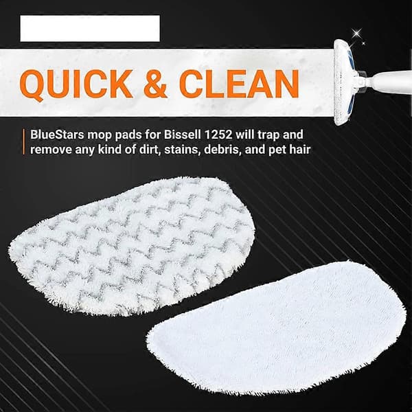 Reservedeler Mopp Pute Kompatibel for 1252 1132 1543 1652 Dampmopp Tilbehør Mopp Kluter