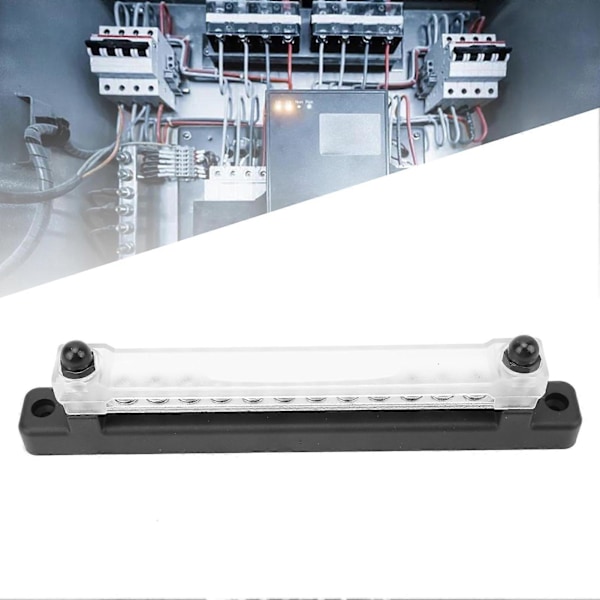 12-Terminal Busbar 150A Busbarblok med Transparent Dæksel til Bil Båd Marine Caravan RV