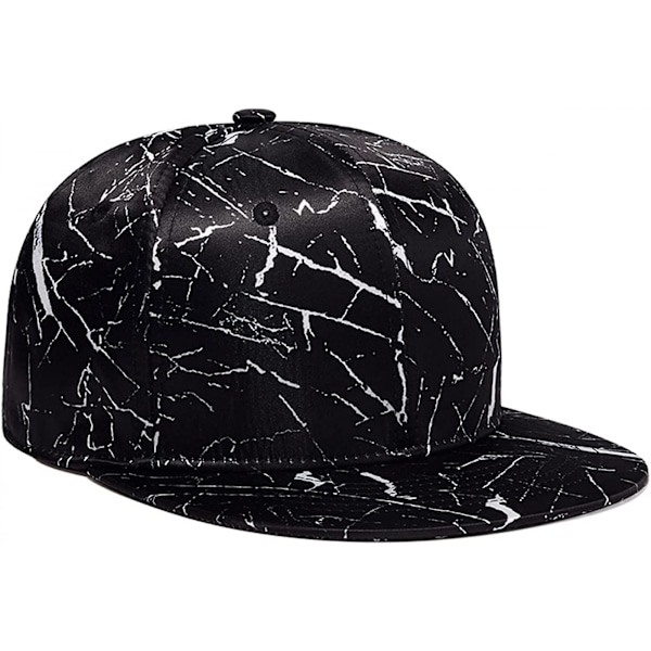 Klassisk Snapback-hatt Hip Hop Flat Bill Visor Cap - Unisex Voksen Justerbar Baseball-hatt