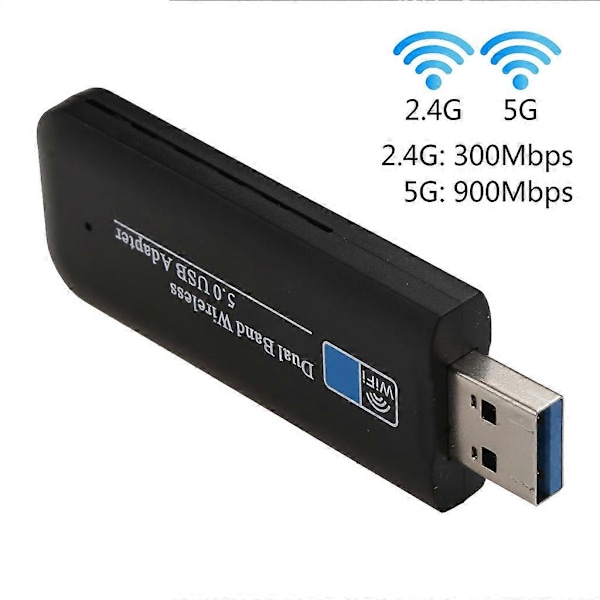 Trådløs 1200 Mbps USB WiFi-adapter MU-5300 Dobbeltbånd 2,4 GHz 5,8 GHz WiFi-antenne PC Mini-datamaskin Nettverkskortmottaker