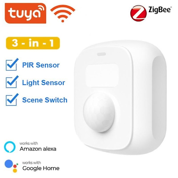 Tuya WiFi Zigbee Bevægelsessensor Smart Home PIR Bevægelsessensor Detektor Med Lys