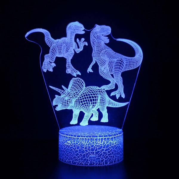 Dragen Natlampe til Børn Dæmpbar 3D LED Lampe Natlys Akryl+ABS Base, 16 Farver + 7 Farver Skiftende Berørings- & Fjernbetjening