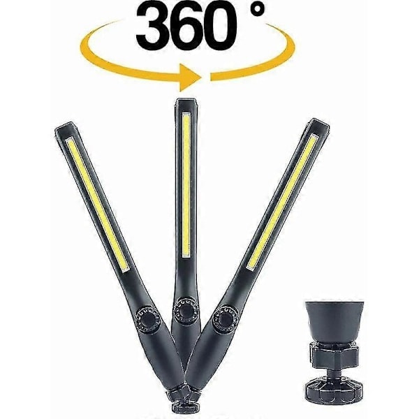 Ladattava LED-työvalo magneetilla ja USB:llä, 360 asteen kierto, ladattava LED-tarkastusvalo kotiin, työpajaan, retkeilyyn, patikointiin, sisätiloihin...