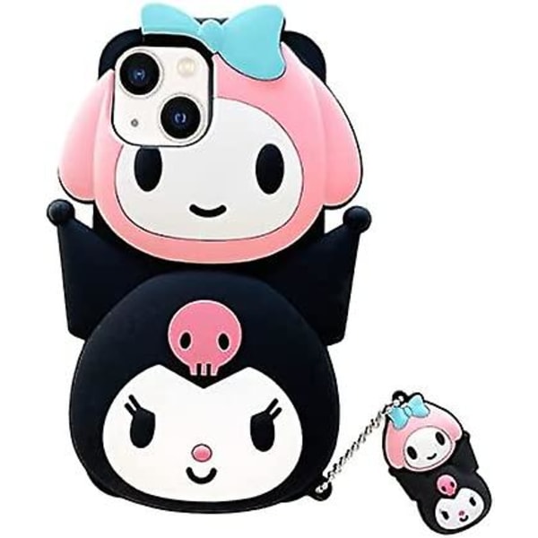 Txgot iPhone 13 Cover 3D Tegneserie Kuromi og My Melody Kawaii Sød Sjov Sjove Silikon Design Mode Cool Unik Telefoncovers (til iPhone 13 6,1 tommer