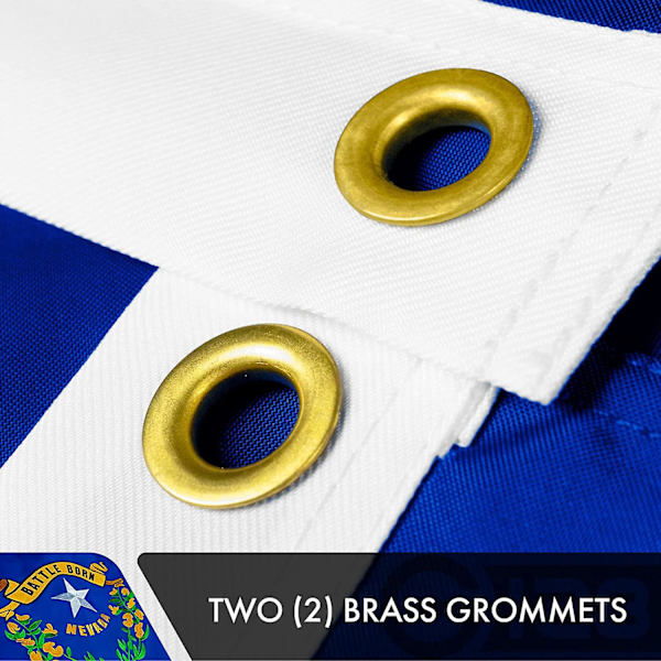 2-pack: Nevada Statsflagga | 3x5 fot | Dubbelsidig Broderad 210d - Inomhus/utomhus, Mässingöglor, Tålig Polyester, 2-lagers
