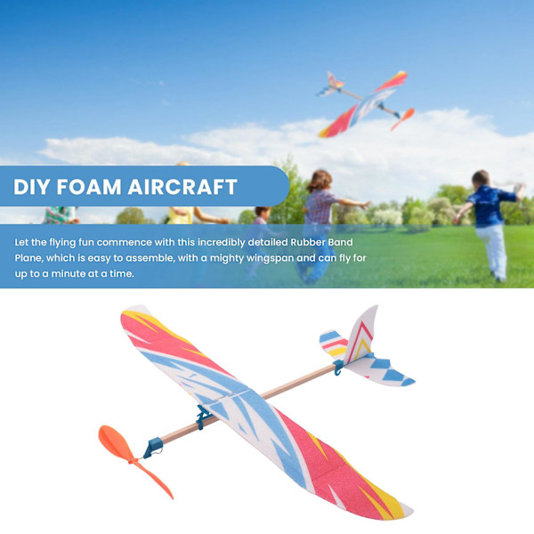 Elastiskt gummibandsdrivet DIY-skumflygplanmodellkit Flygplan Utbildningsleksak
