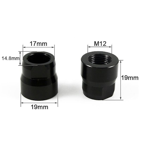 Pyörän läpiakselin mutterit M12x1.0mm, 1.0mm kierteellä, M12 navat, putkiakseli, skewer-korkki, 1.0mm kierteiden väli, pyörävarusteet