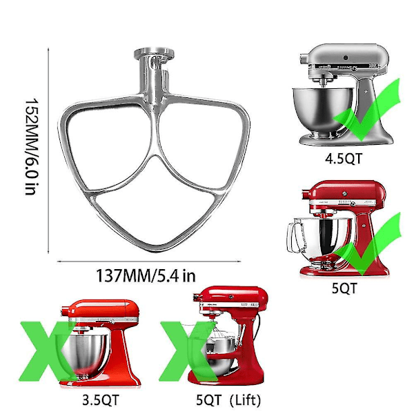 Tillbehör till KitchenAid Stativmixer 5qt Mixerhuvud Rostfritt Stål