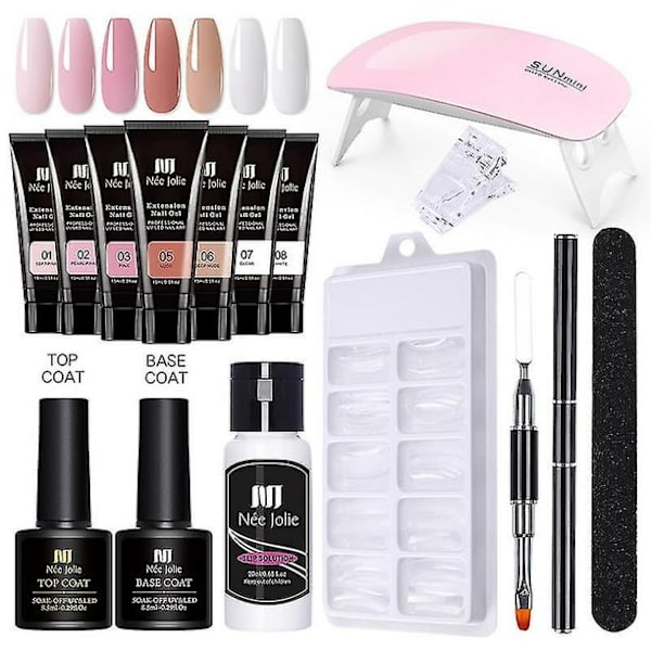 15ml negleforlengelseslimsett neglform dobbeltsidet børste neglkrystall forlengelseslimsett neglelakklimsett