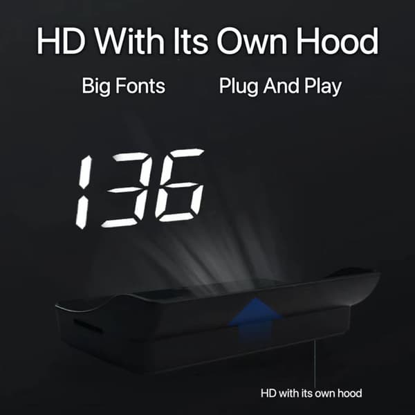 Ny HUD head-up display til køretøjer, GPS speedometer, KMH + USB-kabel