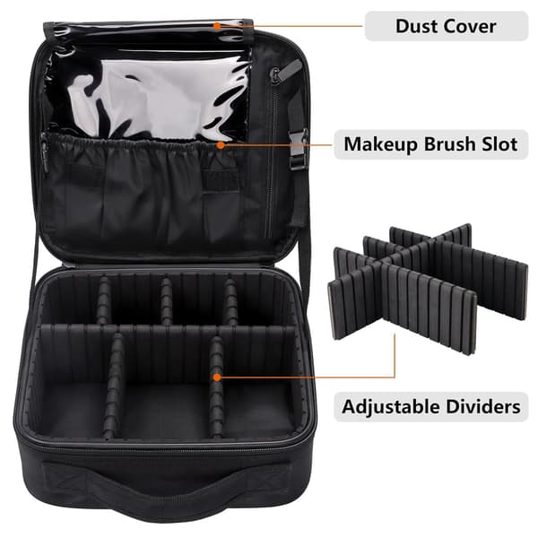 makeup rejsetaske - toilettaske / kosmetiktaske til al din makeup - Sort