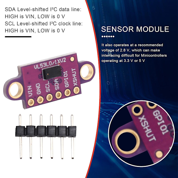 VL53L0X Tid-af-flyvning Afstandssensor - VL53L0XV2 Modul Til