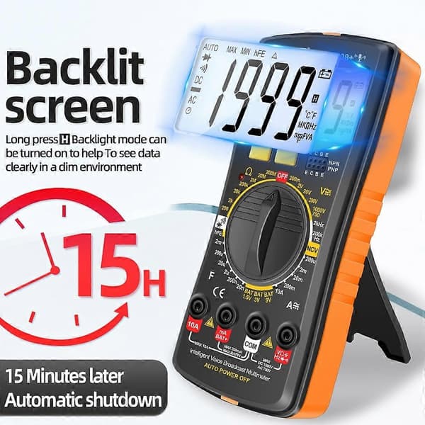 Multimeter LCD-Lomme Digital Multi-Tester Voltmeter Amperemeter Ohmmeter AC-DC