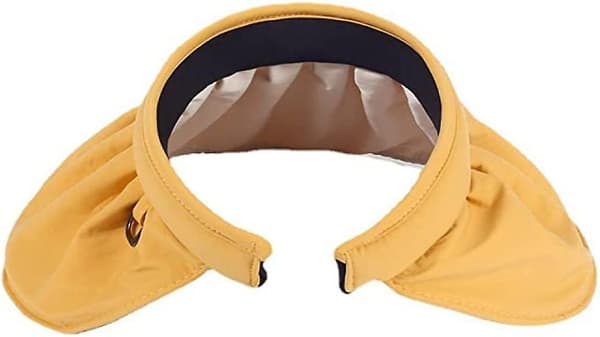 Solhat til kvinder UPF50+ Bredskygget Sommer Foldbar Strand Visor Cap (Gul)