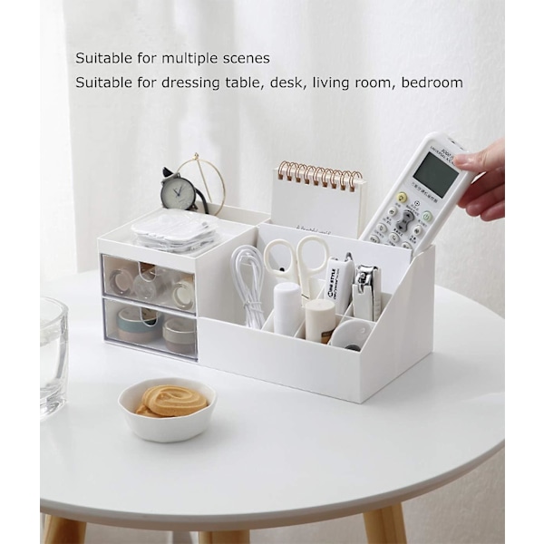 Multifunktionelt skrivebordsarrangør, Makeup Opbevaring til øjenskygger, concealere, pudder, neglelak, 9.65x 4.8x 3.67