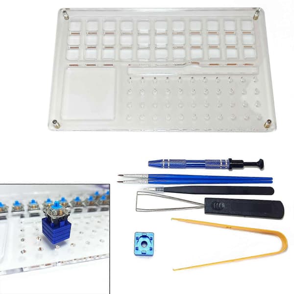 Switch Lube Station 33 med SwitchKeycaps Switch Puller Kits Switch Opener til Mekanisk Tastatur Lube Lubing Kit 8Pcs