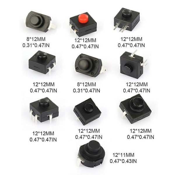 5x Holdbare Lommelygte-Knap Bordlampe-Knapkontakt Tryk Mini Lås