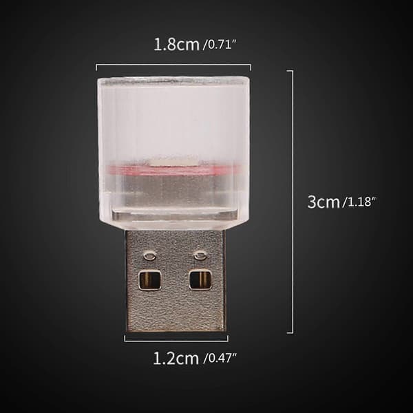 Mini USB LED Bil Interiør Lys Neon Atmosfære Stemningslampe Pære Tilbehør