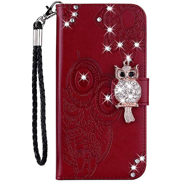 Kompatibel med Samsung Galaxy S21 5G Etui Kvinder Glitter Bling Diamant Etui med Kort Slot Prægning PU Læder Flip Wallet Etui til Samsung Galaxy S