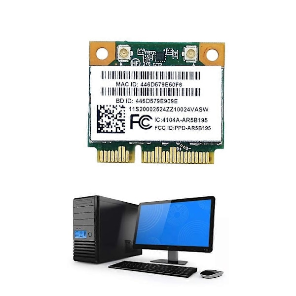 Trådløst WiFi-kort til bærbar computer, netværksadapter til G480 G580 G780 Y480 Y580 Y570 AR5B195 AR9285 2.4G+Bluetooth3.0-kompatibel