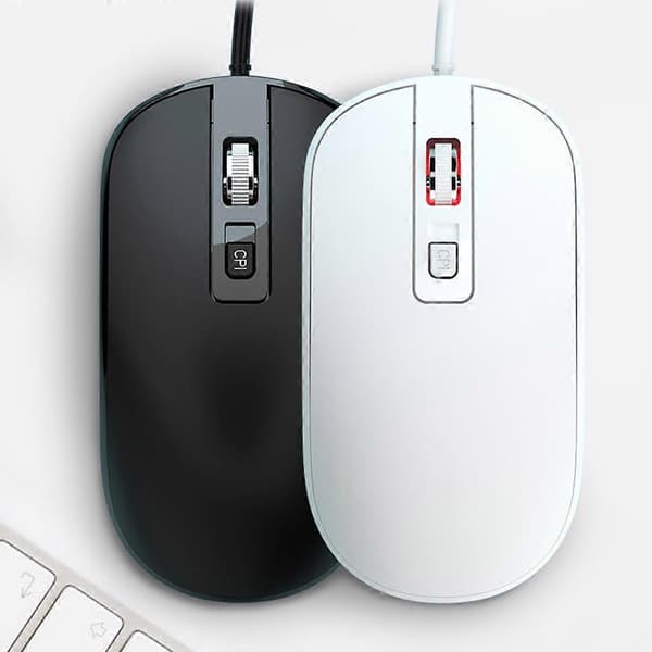 Gaming-mus med ledning, USB, ergonomisk design, 1000 dpi, for bærbare og stasjonære datamaskiner
