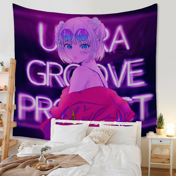 Wekity Anime Tapestry Estetisk Kunst Hjem Bakgrunn Stoff Dekor Gave Boho Tapestry for Stue Soverom Dekor (614-4, 59 X 79 tommer)