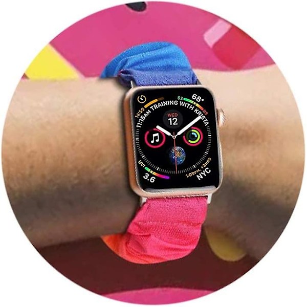 Heytea Kompatibel Apple Watch Series 7 41mm Scrunchie-reim, Myke Trykte Elastiske Scrunchie-reimer For Apple Watch Series 7/se/6/5/4/3/2/1 38mm 40mm 41mm