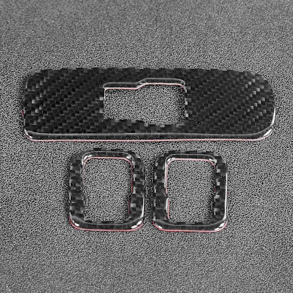 3 st Fönsterströmbrytare Panel Trim Cover Kolfiber Dekoration Passar för S60/V60LHD