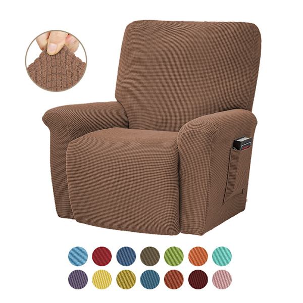 All-inclusive elastisk recliner soffaöverdrag enfärgad polarfleece soffa kudde överdrag för alla årstider Recliner överdrag