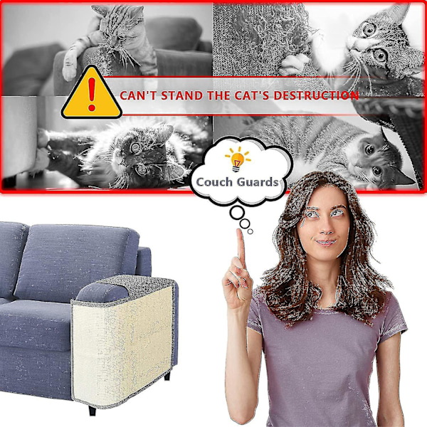 Soffa Skydd Mot Kattklös, Kattklösmatta Med Naturlig Sisal För Möbelskydd Från Katter, Klösmatta Skydd För Soffa Stol Soffa Skydd