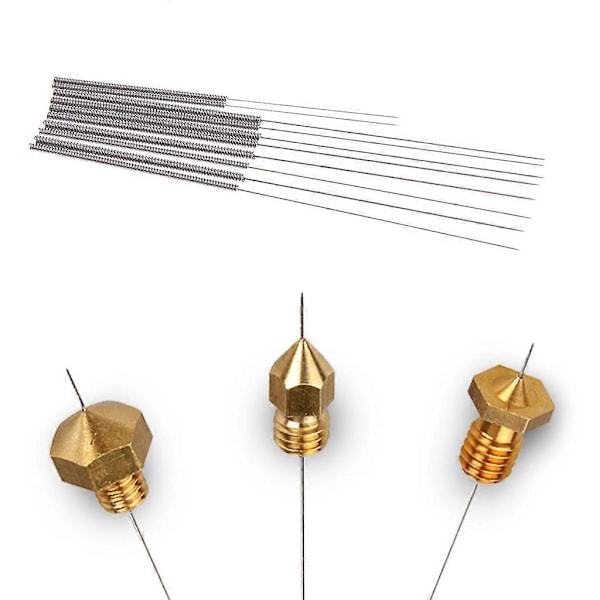 3D-tulostimen suuttimen puhdistussarja 0,2 mm/0,25 mm/0,3 mm/ 0,35 mm/ 0,4 mm neulat ja pinsetit - Ruostumaton teräs
