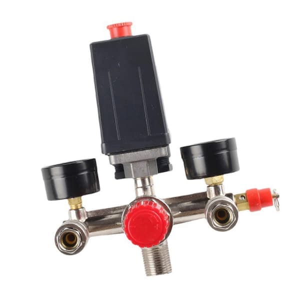 Luftkompressor Tryckbrytare med Dubbel Mätare Pump Tryckkontrollventil Delar Montering 220V 380V