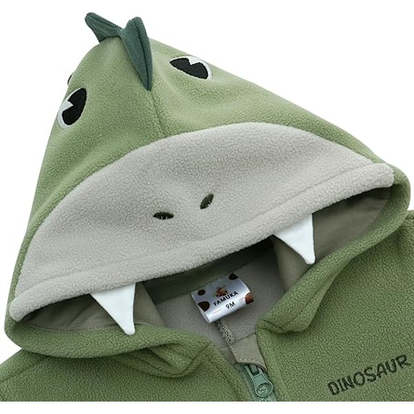 Nyfödd baby pojke flicka tecknad ullfodrad jacka kappa varm kappa dragkedja kappa vår och höst tjocka kläder
