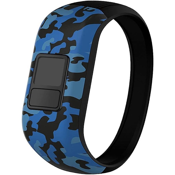 For Garmin Vivofit Jr/jr 2/3 Bands, Silikon Elastiske Utbyttbare Klokkeremmer For Barn Gutter Jenter Små Store (Ingen Sporing) - Stor, Blå Camo