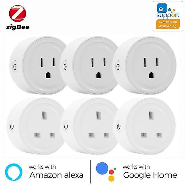 Ewelink ZigBee Smart Plug US/UK 10A Smart Home Apparat Stikkontakt Fungerer Med