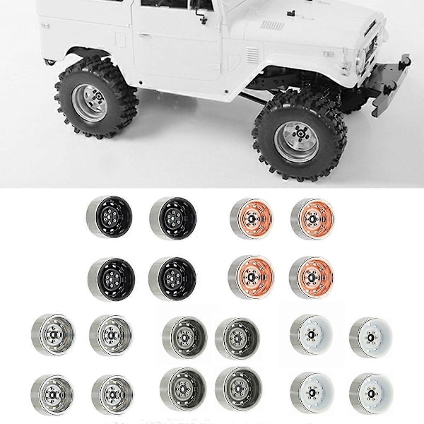 4-pack Metallfälgar för 1/10 RC-Crawler - Hållbara och Snygga