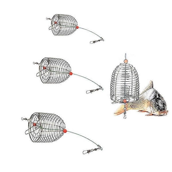 Fiskedragare i rostfritt stål, betebur, fällfälla för karpfiske, korgmatare, hållare, fiskeutrustning, storlek LMS