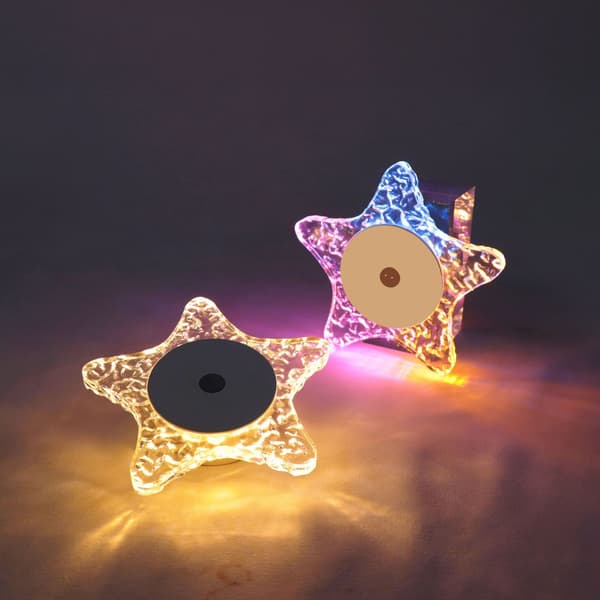 Ny sjøstjerne vegglampe/nattlys med bevegelsessensor, ingen ledninger nødvendig, magnetisk base og justerbart lys.